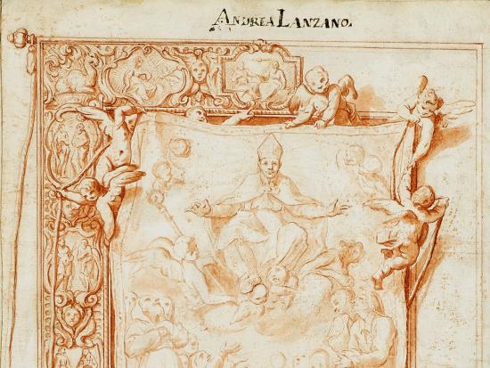 Proyecto para un estandarte de Andrea Lanzani, siglo XVII.